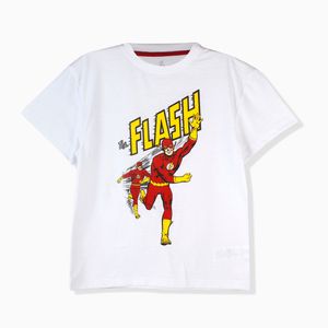 Camiseta Manga Corta Niños Blanco - Flash