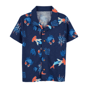 Camisa Manga Corta Animales Marinos Niños - Carter's