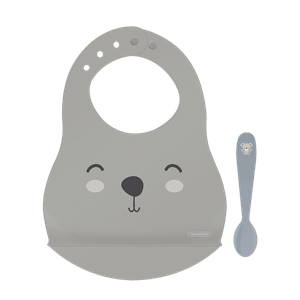 Set Babero Gris y Cuchara Gris Le Petit - Tramontina