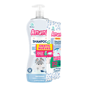 Set Shampoo Suavidad 750 ml + Toallitas Suavidad y Humectación 20 Unidades - Arrurrú