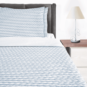 Cubrecama Termofijado Cationica Azul/Blanco Doble - Kamuchy