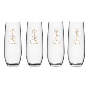 Set 4 Vasos Celebra y Disfruta 300ml - Behome