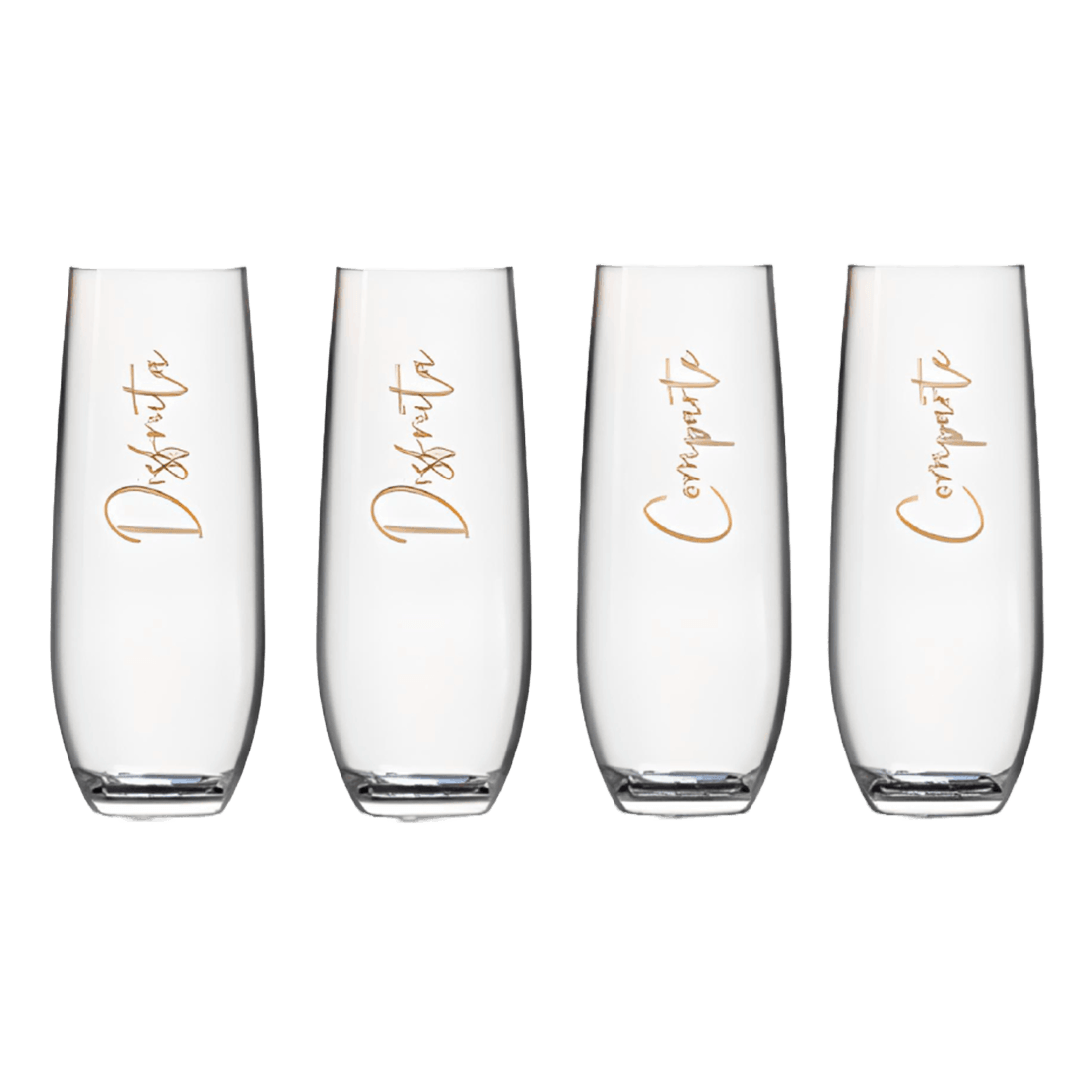 Set 4 Vasos Celebra y Disfruta 300ml - Behome