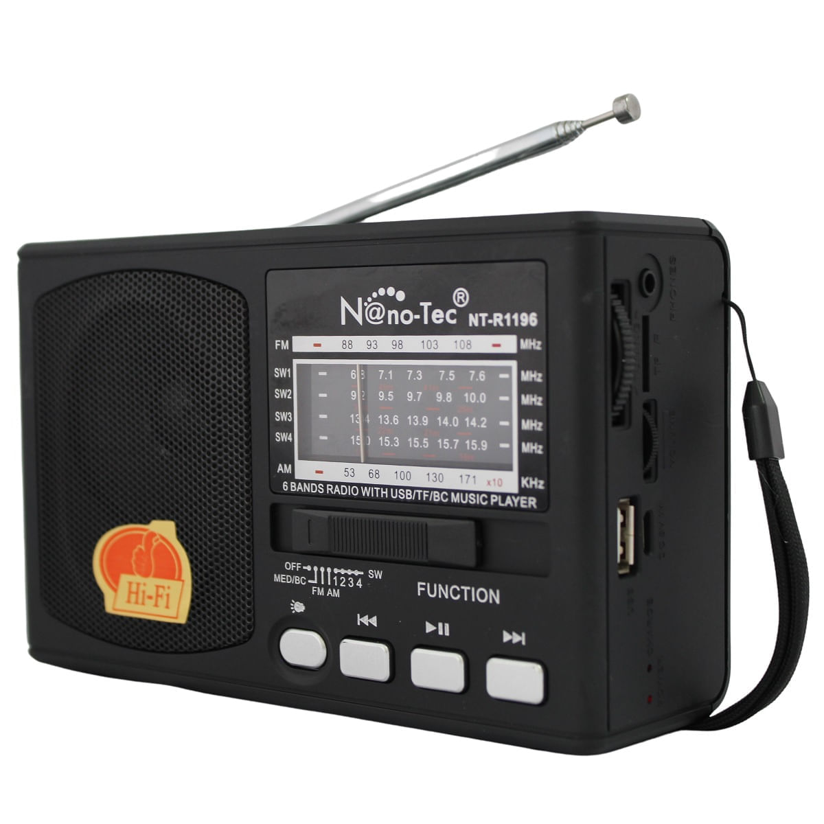 Radio Parlante Bluetooth Recargable Con AM FM SW - M6