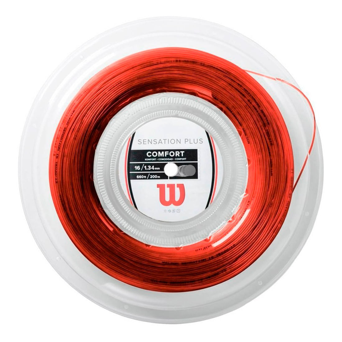 Cuerda Para Raqueta Tenis Wilson Sensation Plus 16 - 200 Mts-Rojo