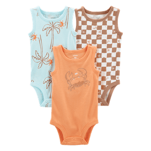 Set 3 Bodies Manga Sisa Tropical Niños - Carter's