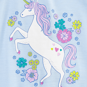 Set 3 Piezas Camiseta Manga Corta Unicornio y Shorts Niñas - Carter's