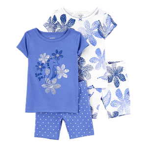Set Pijamas 4 Piezas Flores Niñas - Carter's