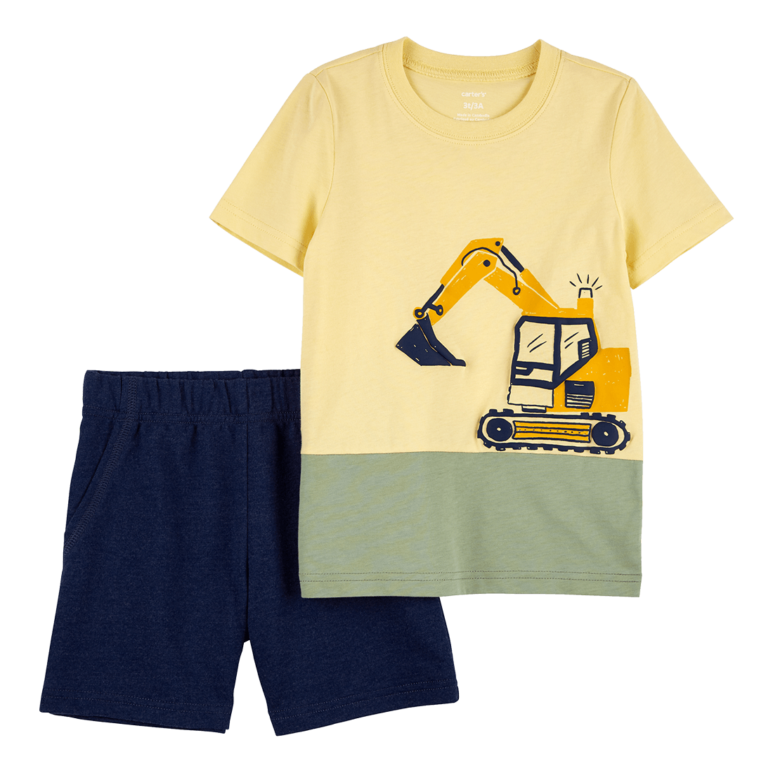 Set 2 Piezas Camiseta Manga Corta Construcción y Short Niños - Carter