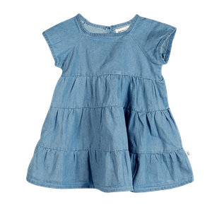 Vestido Manga Corta Azul Niñas - Baby Fresh