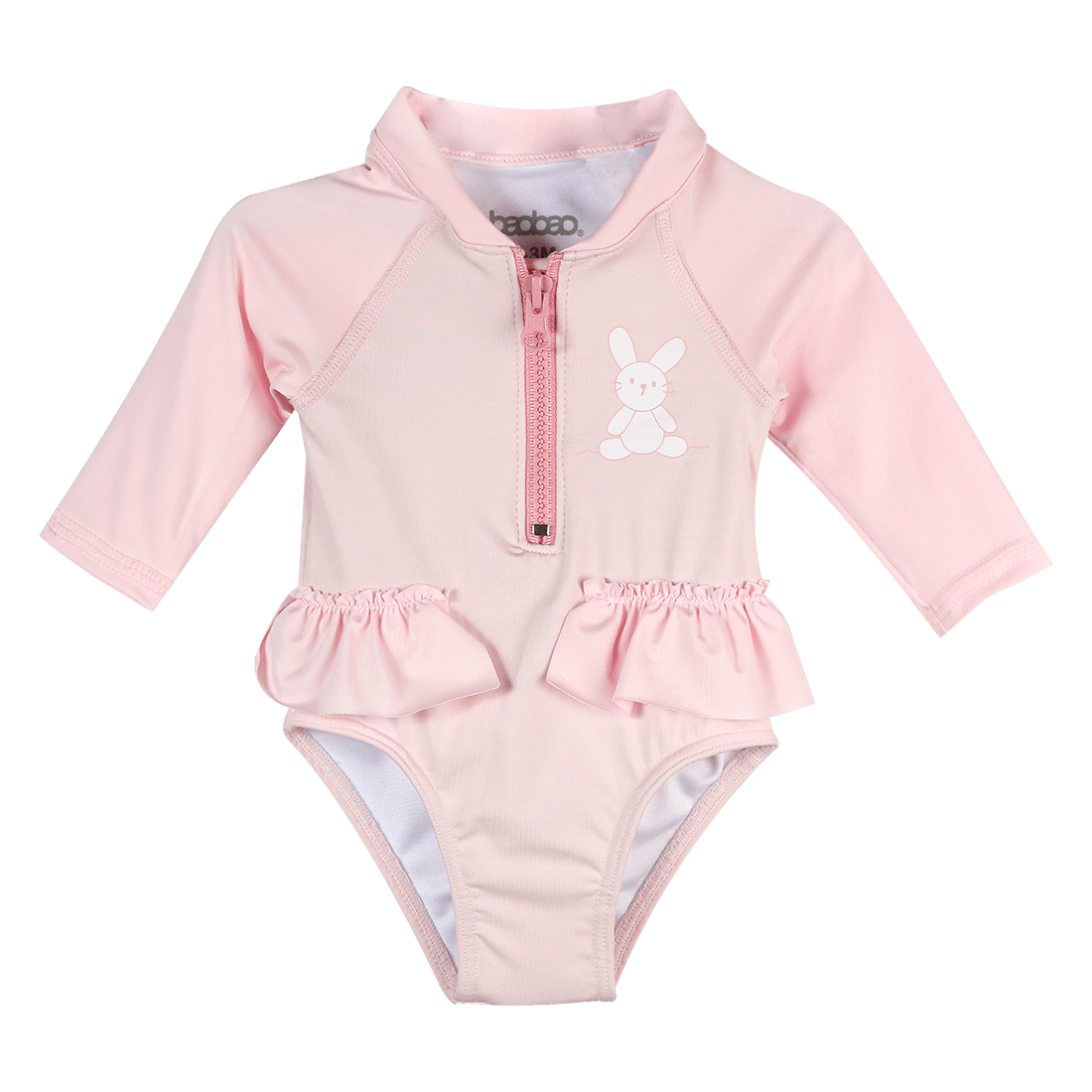 Vestido de Baño Enterizo Manga Larga Rosado Niñas - Baobao