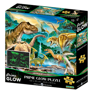 Rompecabezas Prime Glow Puzzle Valle de Dinosaurios 1000 Piezas - Howard Robinson